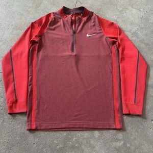 Nike Golf Dri Fit 1/4 Zip Pullover Two Tone Red Men Sm Stretch Preppy Athletic